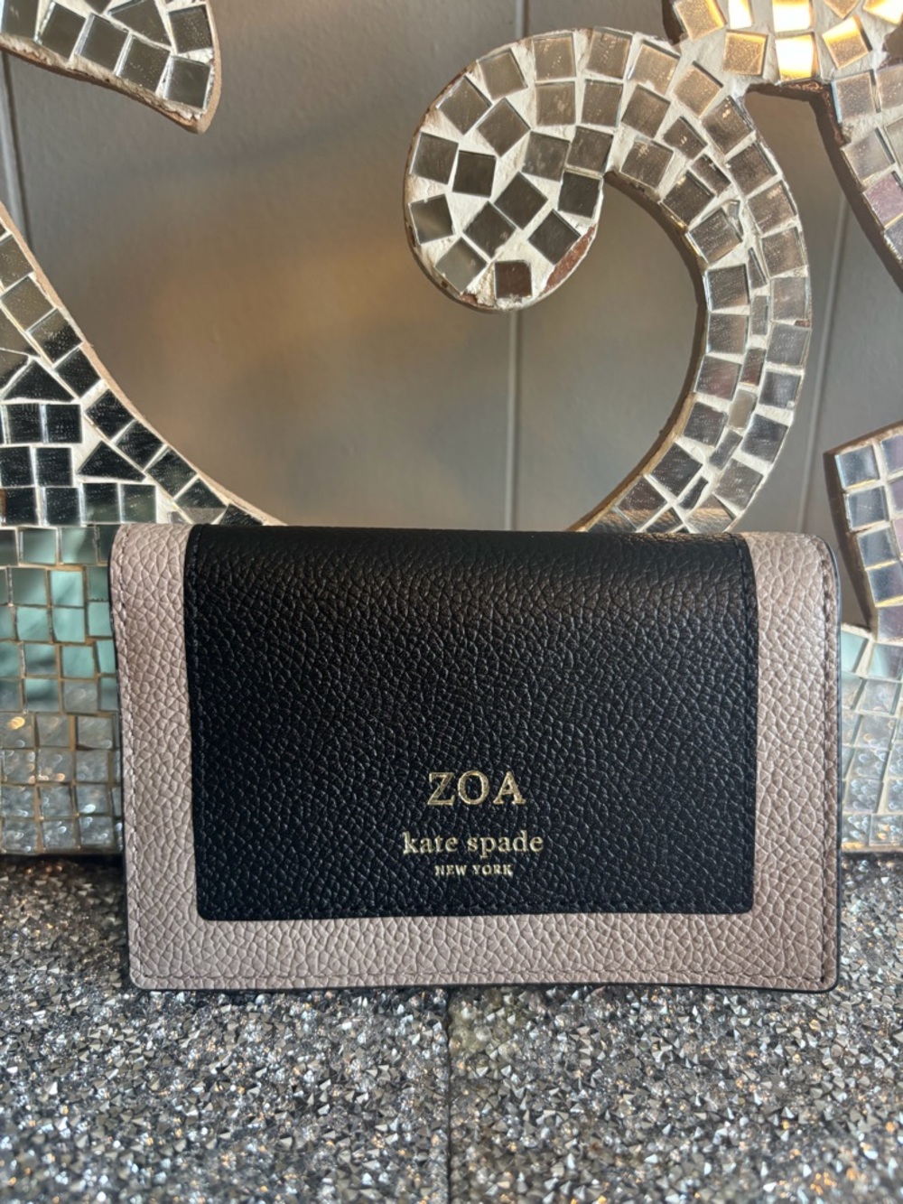 ⭐️kate spade New York ZOA Two-Tone‎ Black and Taupe Wallet